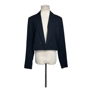 Danielle Bernstein black long sleeves open front jacket size Small